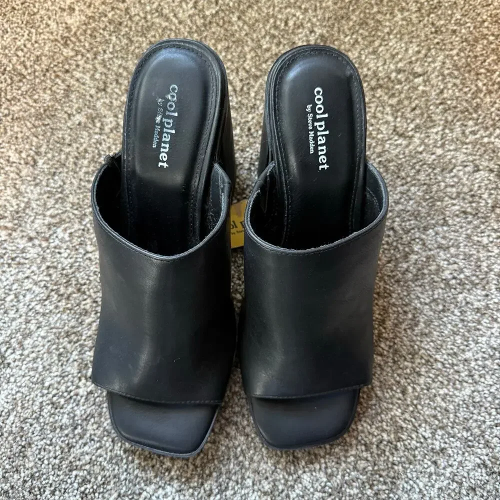 NWT Cool‎ Planet By Steve Madden Trendy Chunky Slip On High Heel Grunge Preppy